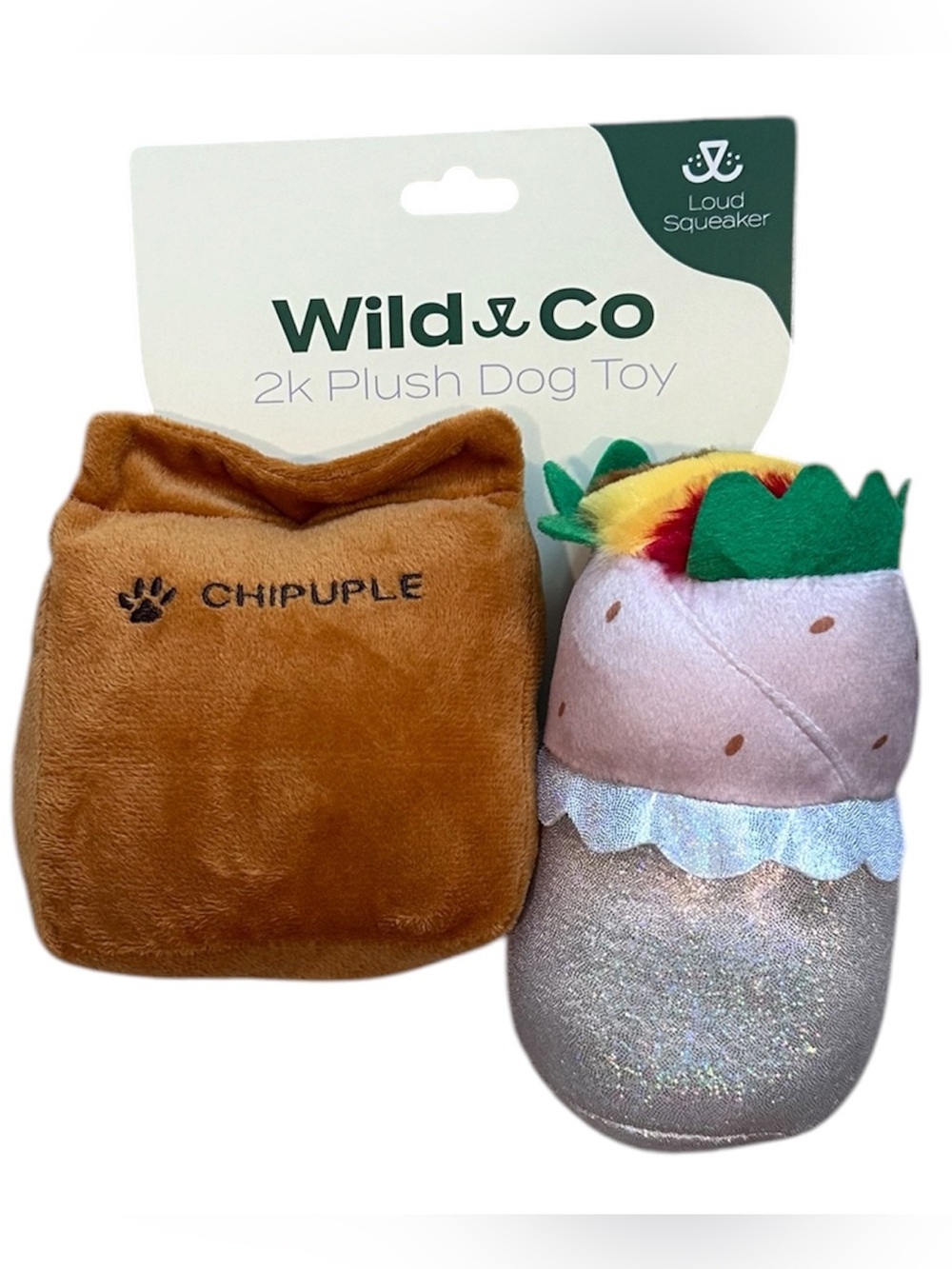Chipotle Burrito and Bag Dog Toys NWT Puppy Pet Gift